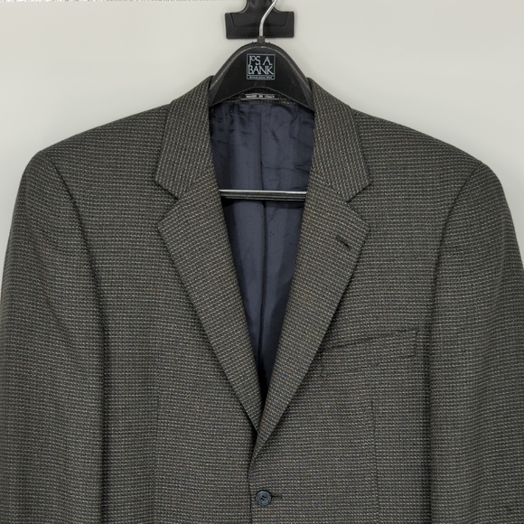 01397 Men's Pronto Uomo Firenze Silk Wool Blazer Gray 43R tweed preppy business - Picture 3 of 9